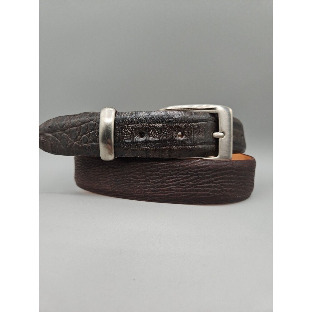 Crescent Leather Brown Genuine Imported Shark Alligator Belt Size 36 1.25"